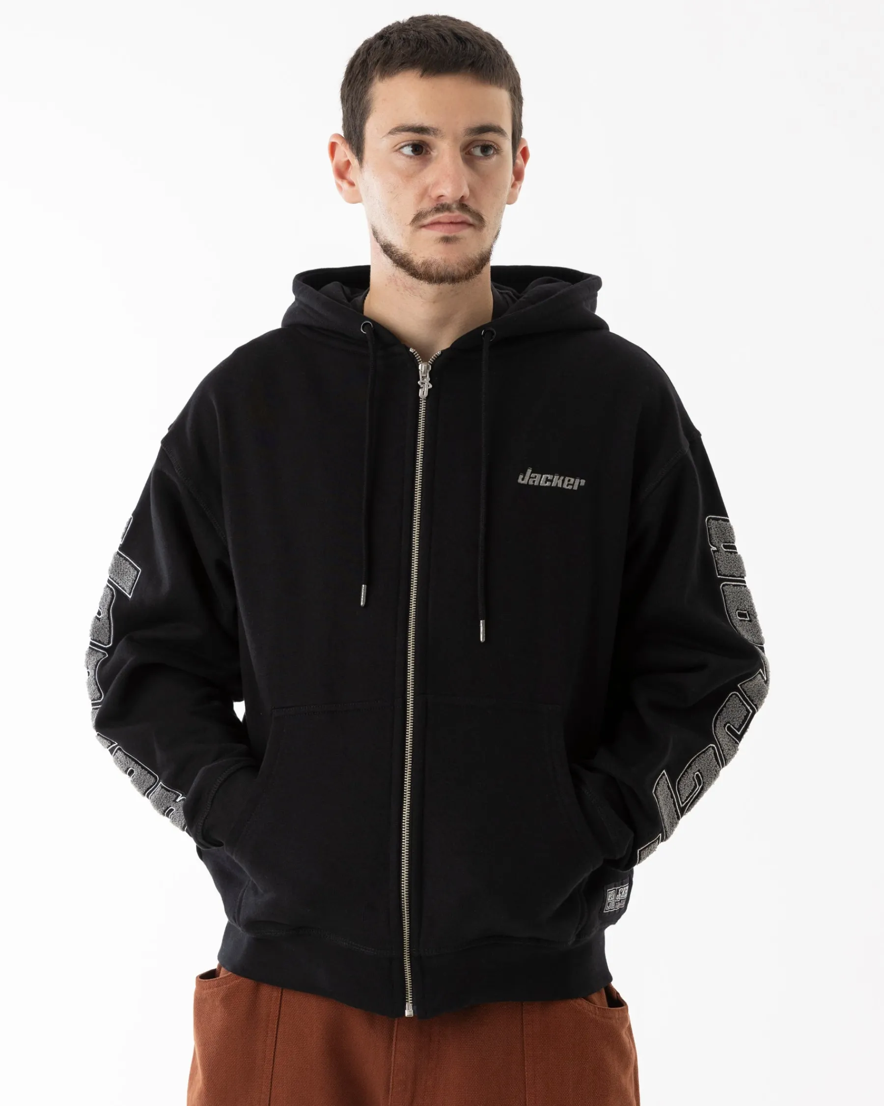 Sweats|JACKER ABSOLEM ZIPPED HOODIE - BLACK