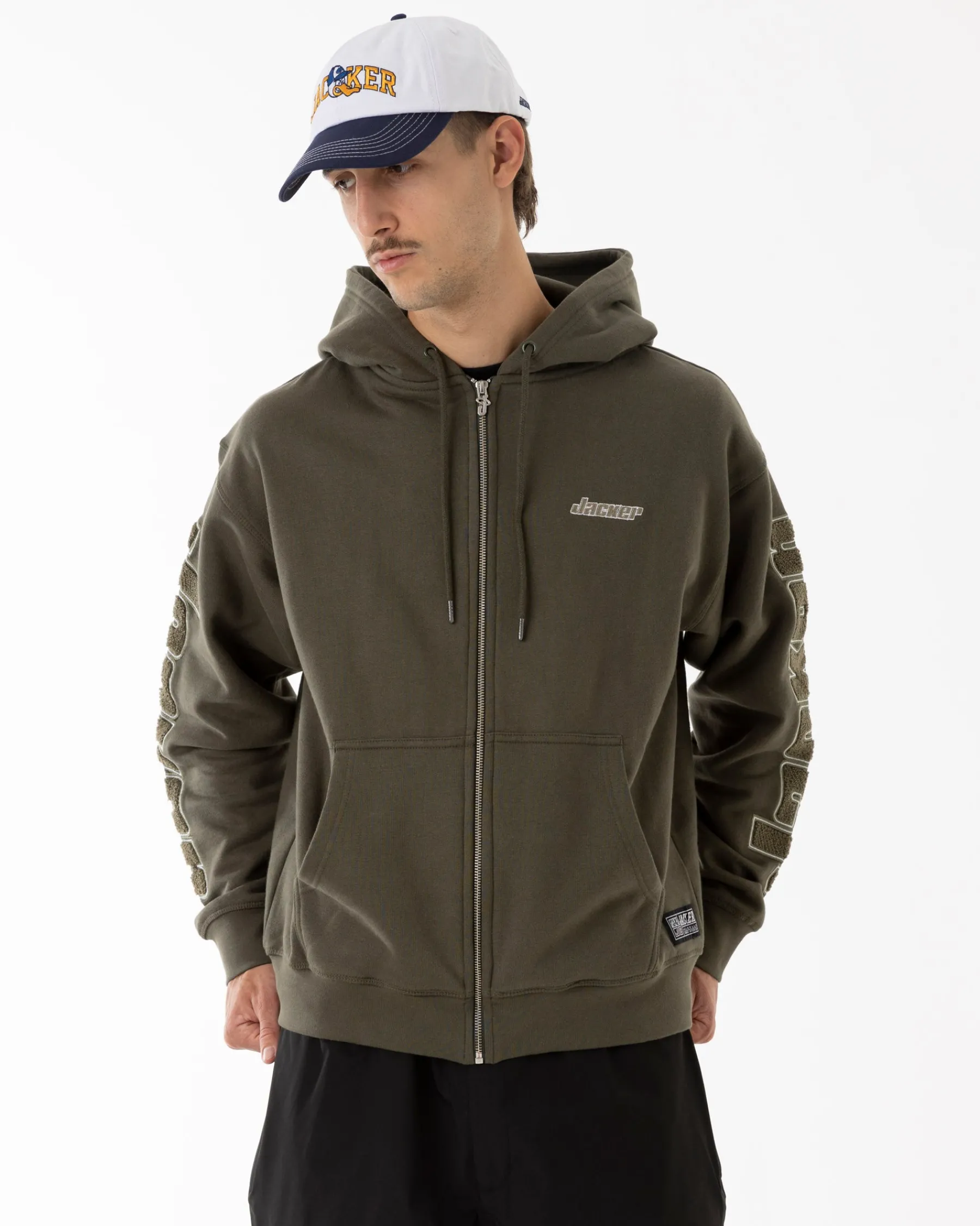 Sweats|JACKER ABSOLEM ZIPPED HOODIE - GREEN