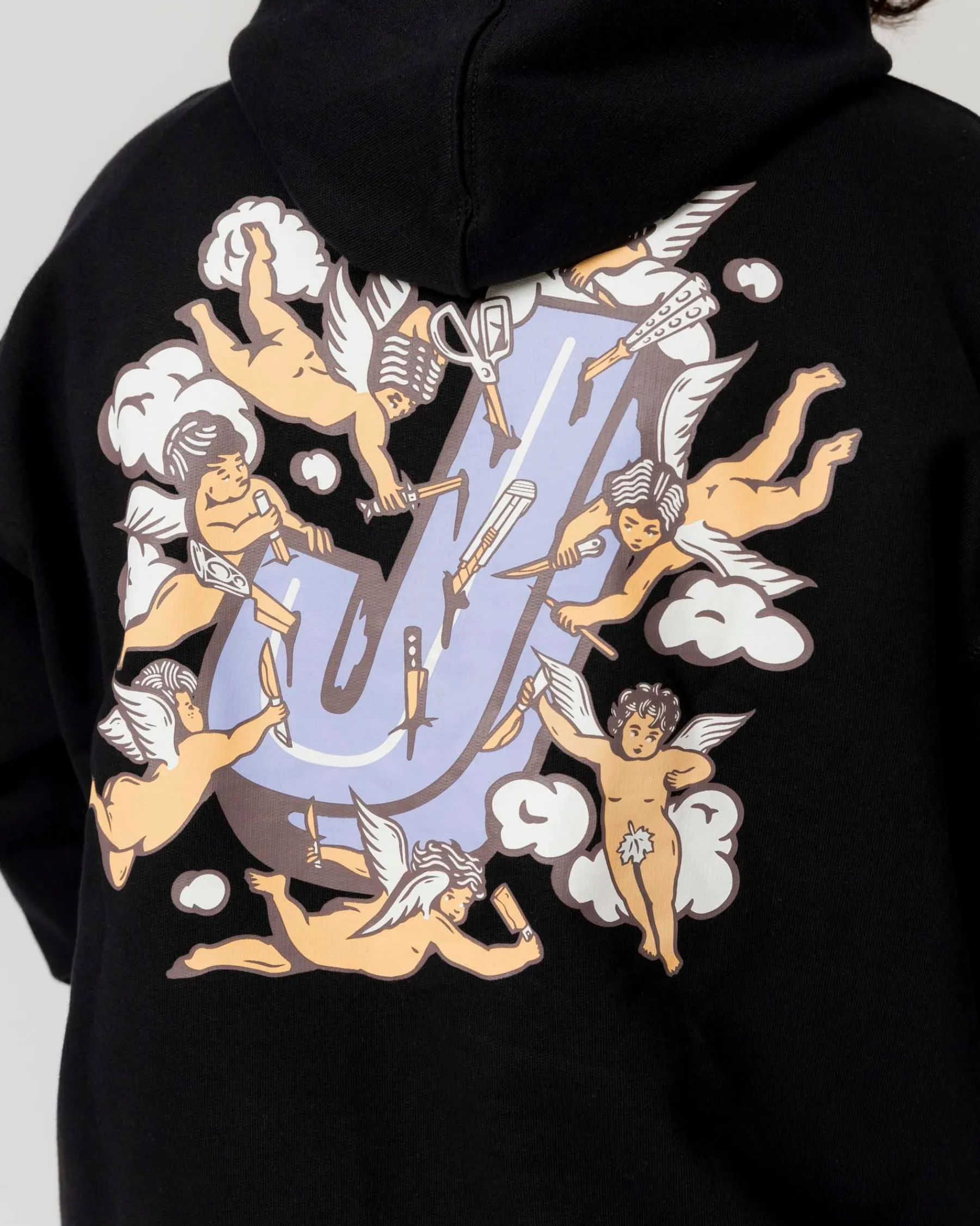 Sweats|JACKER ANGELS HOODIE - BLACK