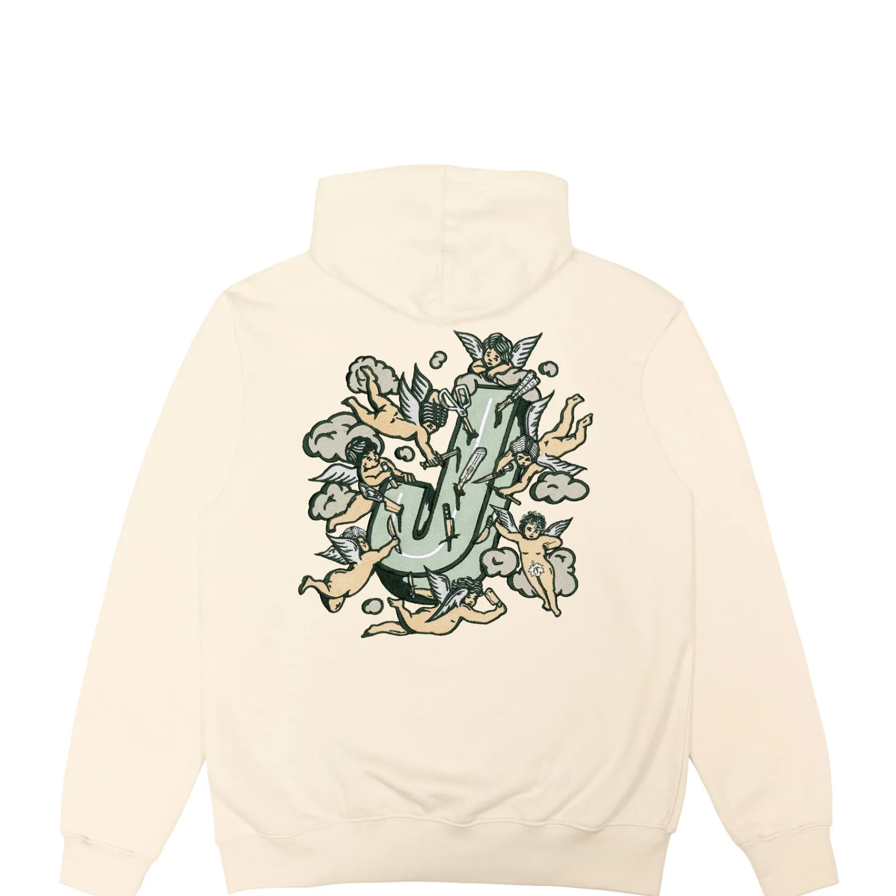 Sweats|JACKER ANGELS ZIPPED HOODIE - BEIGE
