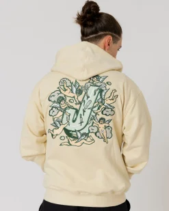 Sweats|JACKER ANGELS ZIPPED HOODIE - BEIGE