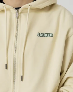 Sweats|JACKER ANGELS ZIPPED HOODIE - BEIGE