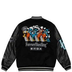 Vestes|JACKER BIG PHARMA VARSITY JACKET - BLACK