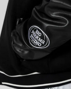 Vestes|JACKER BIG PHARMA VARSITY JACKET - BLACK