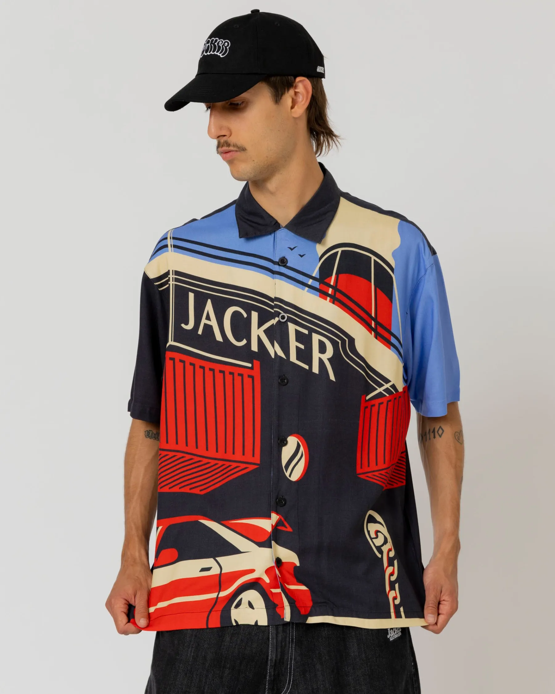 Chemises|JACKER BLACK TRADE SHIRT - AOP