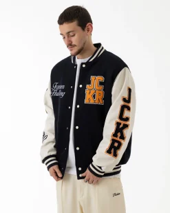 Vestes|JACKER CANARDO VARSITY JACKET - NAVY / WHITE