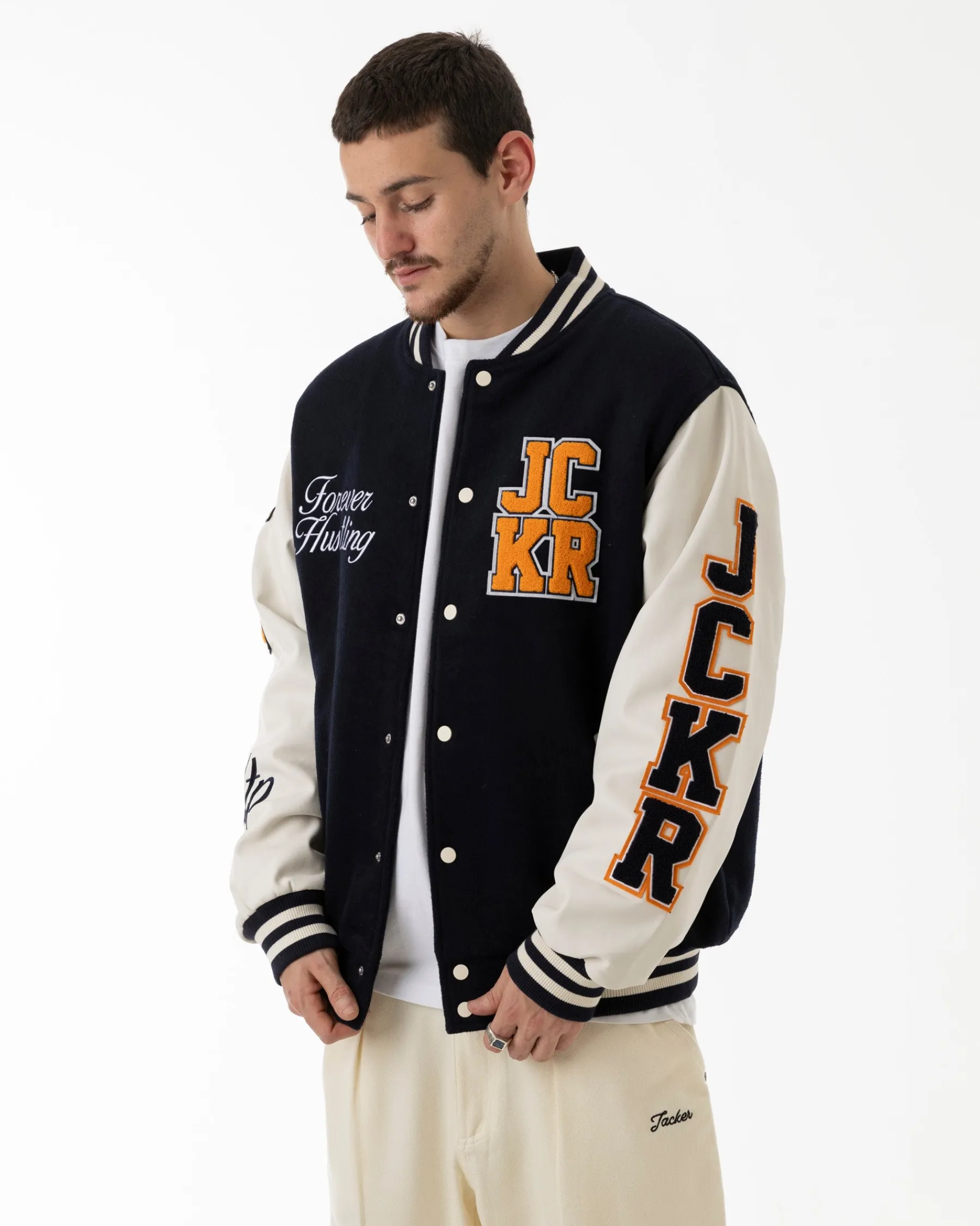 Vestes|JACKER CANARDO VARSITY JACKET - NAVY / WHITE