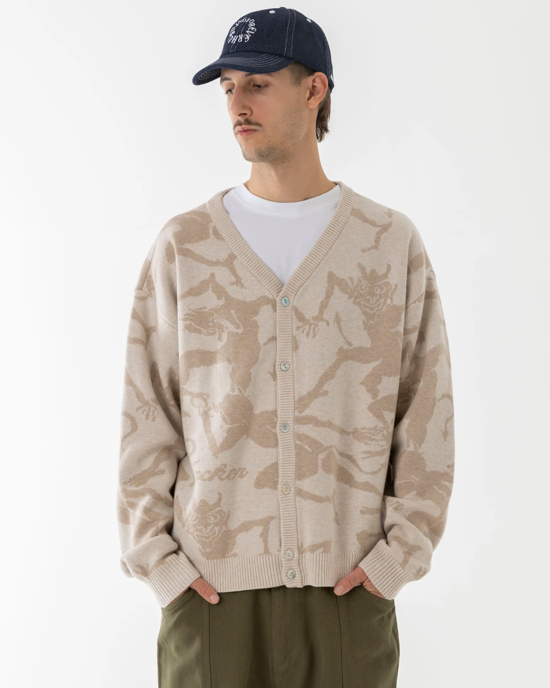 Knit|Vestes|JACKER CARDIGAN KNIT DEVILS DANCE - BEIGE