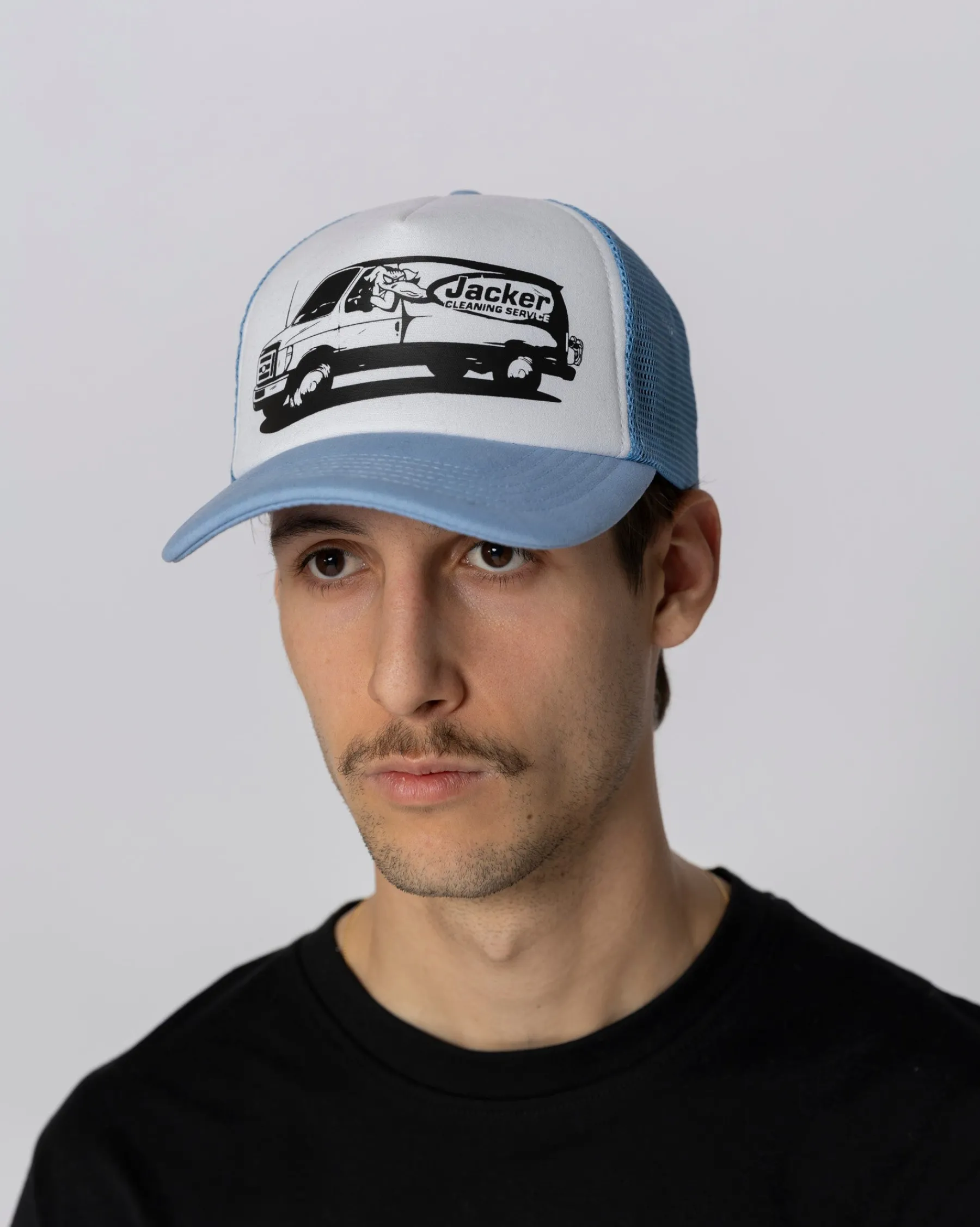 Headwear|JACKER CLEANER TRUCKER CAP - BLUE