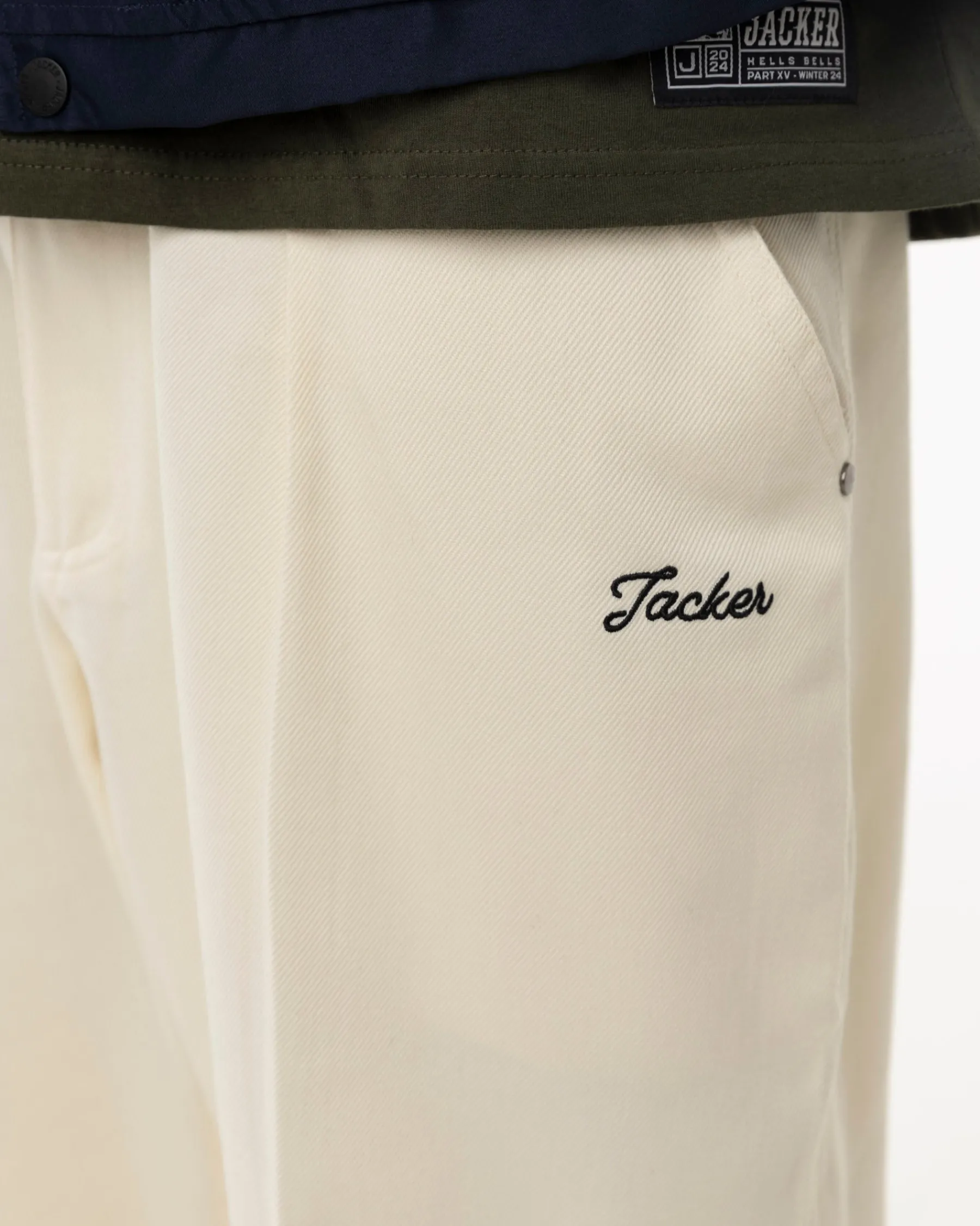 Pantalons & Shorts|JACKER CLIP BAGGY PANT - WHITE