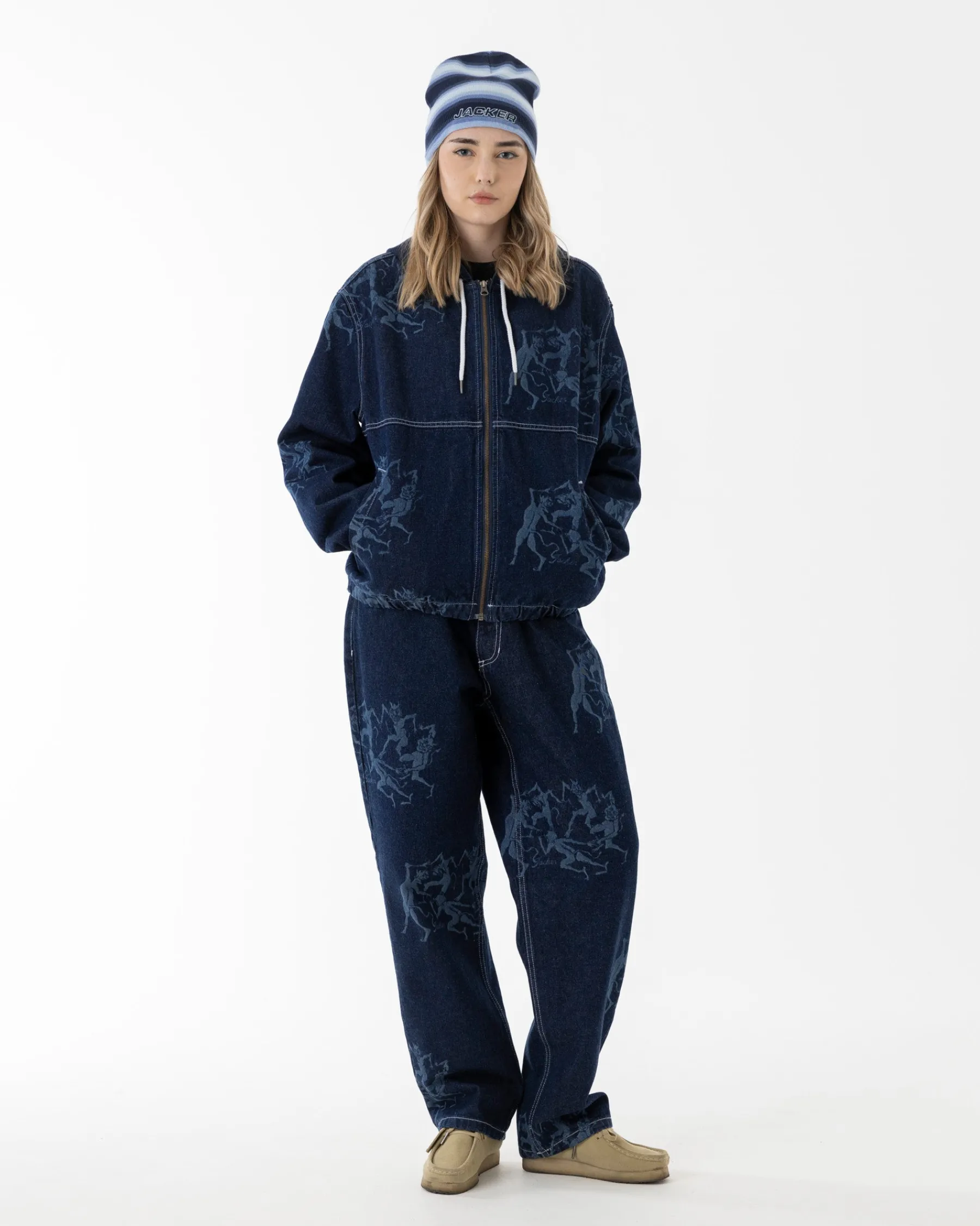 Pantalons & Shorts|JACKER DEVILS DANCE DENIM BAGGY PANT - AOP