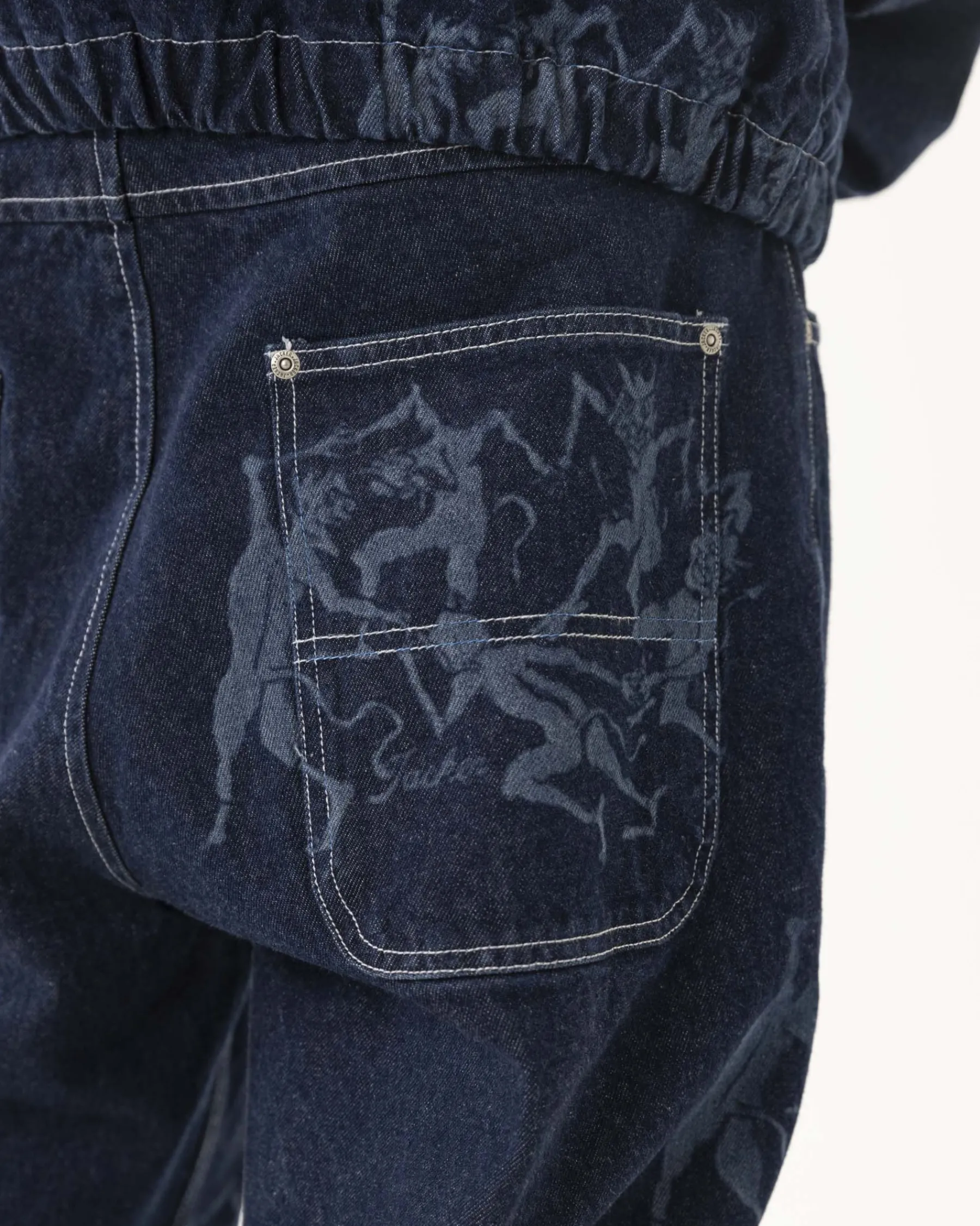 Pantalons & Shorts|JACKER DEVILS DANCE DENIM BAGGY PANT - AOP