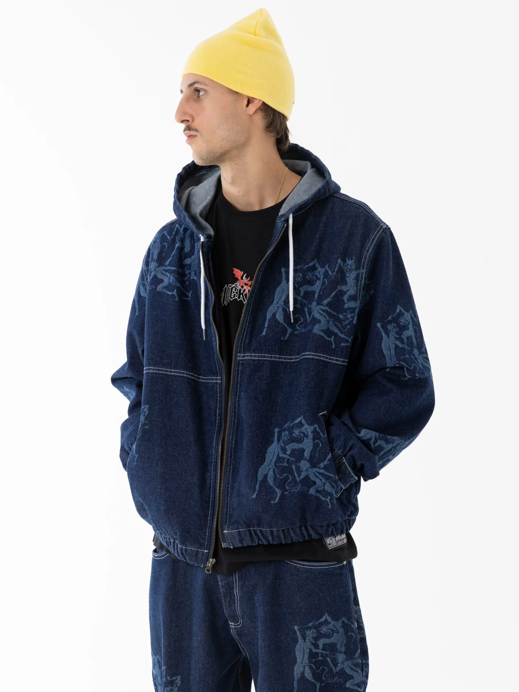 Vestes|JACKER DEVILS DANCE DENIM JACKET - AOP