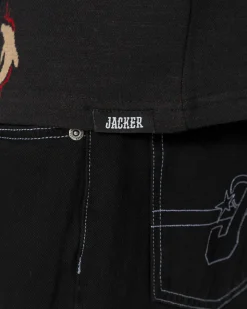 Knit|Polos|JACKER DOLPHIN CLUB FULL ZIP KNIT POLO - BLACK
