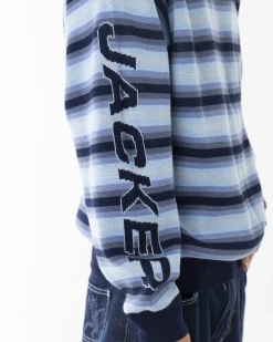 Sweats|Knit|JACKER EURO STRIPE KNIT - BLUE