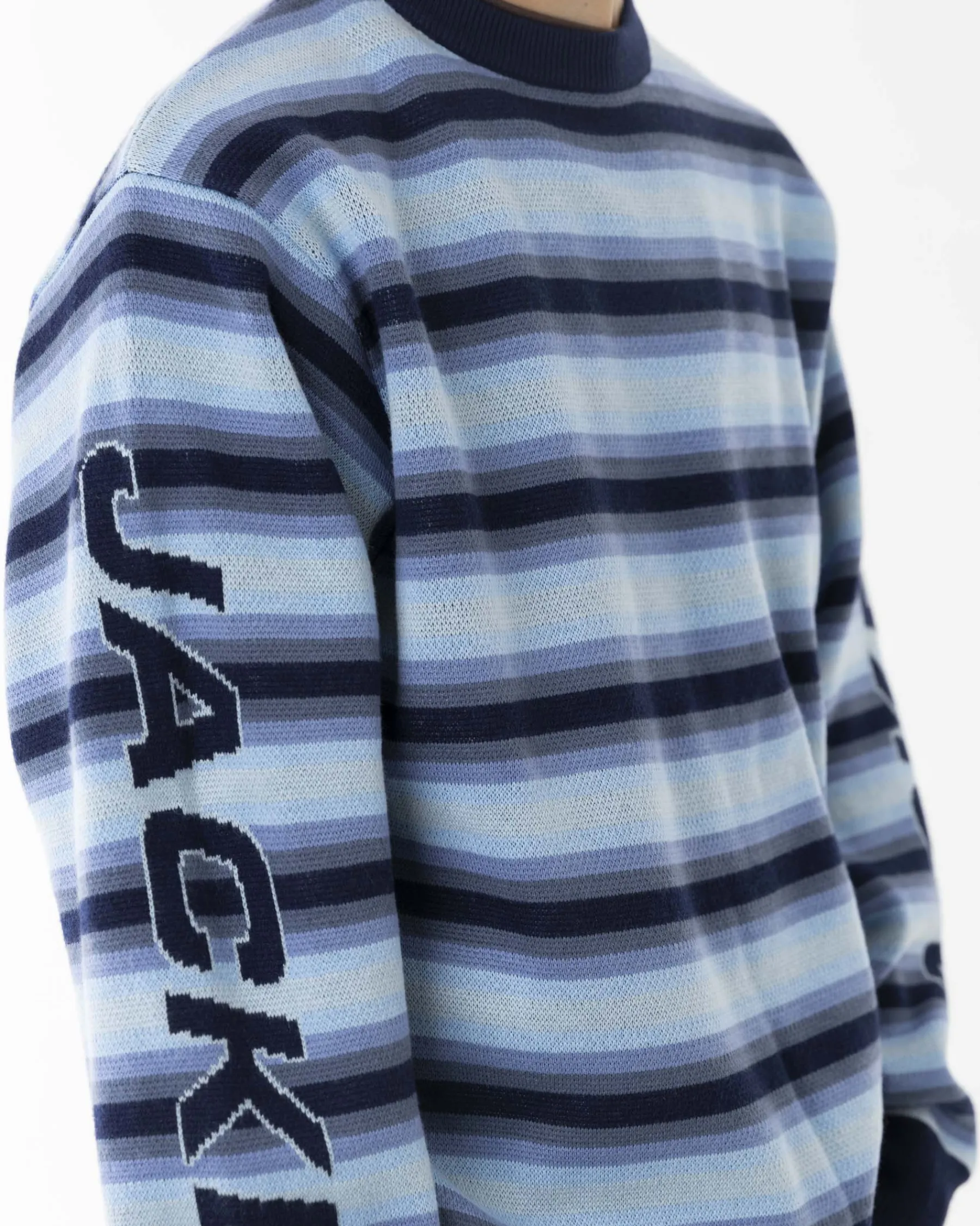 Sweats|Knit|JACKER EURO STRIPE KNIT - BLUE
