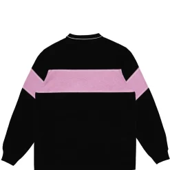 Knit|Polos|JACKER EURO STRIPE KNIT POLO - BLACK