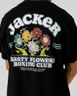 T-shirts|JACKER FIGHT FLOWER T-SHIRT - BLACK
