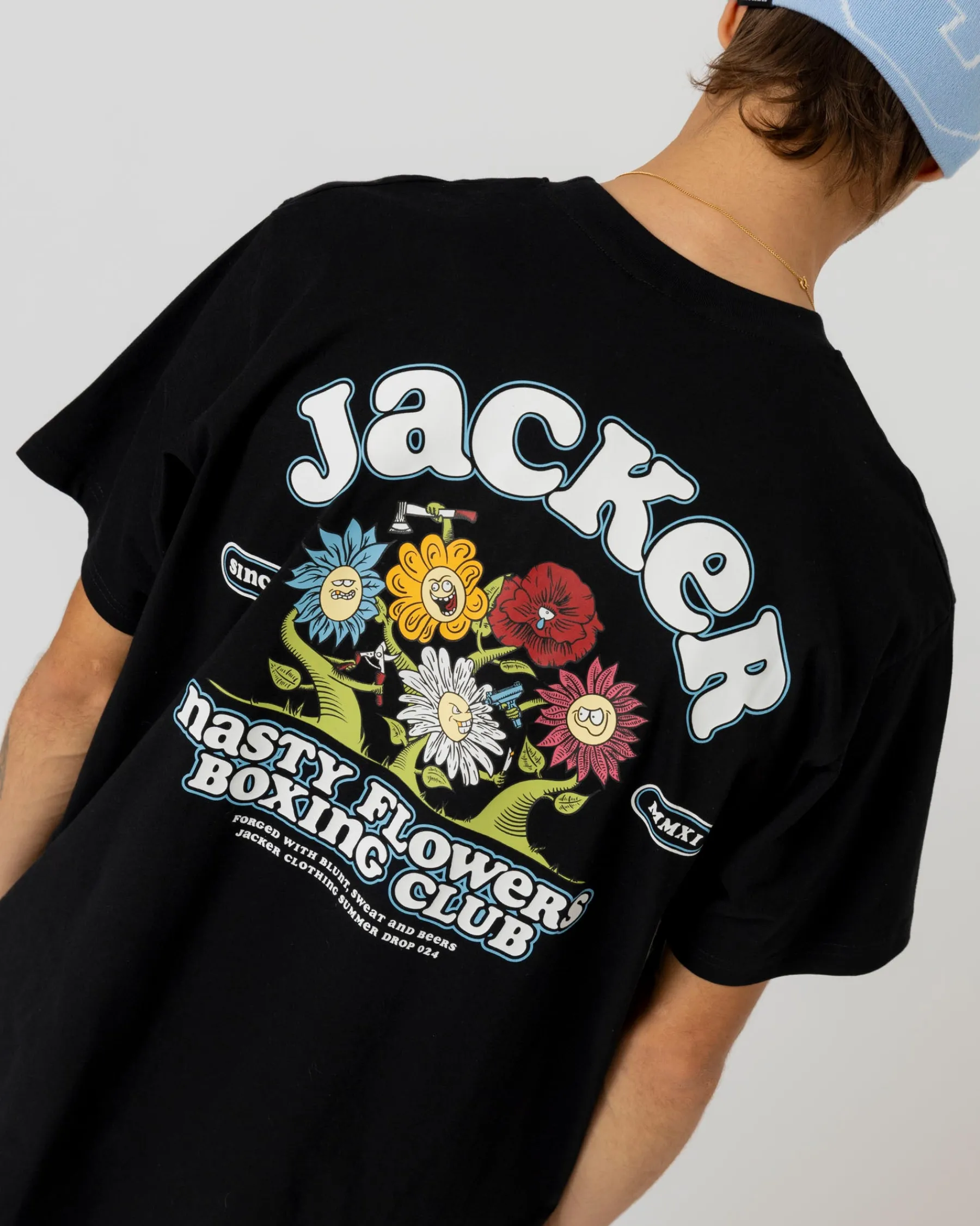 T-shirts|JACKER FIGHT FLOWER T-SHIRT - BLACK