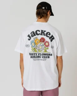 T-shirts|JACKER FIGHT FLOWER T-SHIRT - WHITE