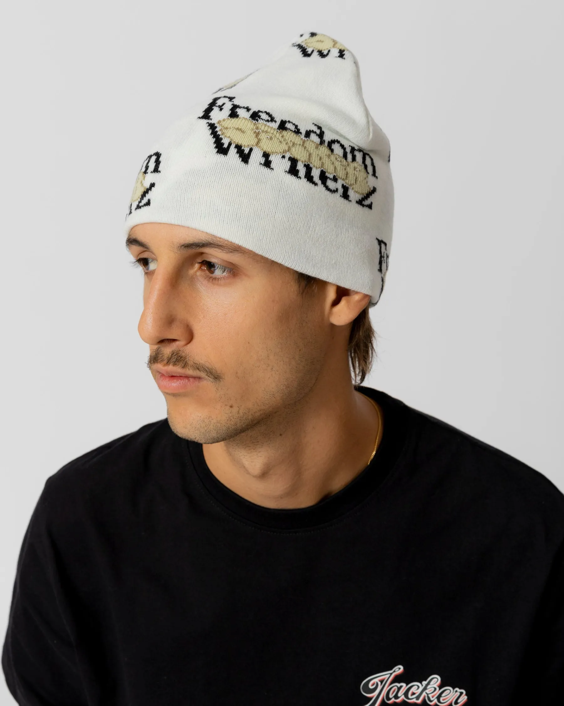 Headwear|JACKER FREEDOM WRITERZ BEANIE - BEIGE
