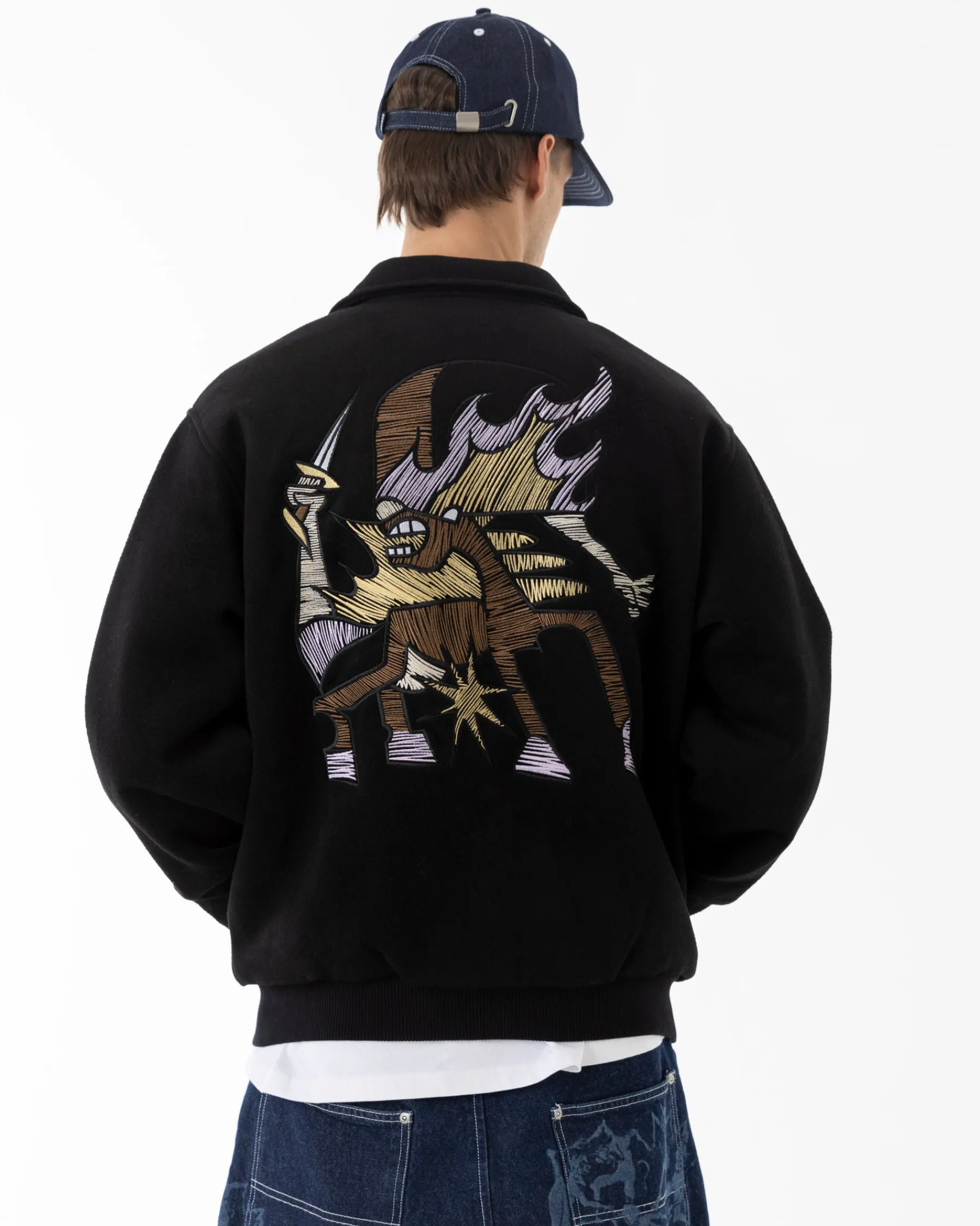 Vestes|JACKER HORSICA VARSITY JACKET - BLACK