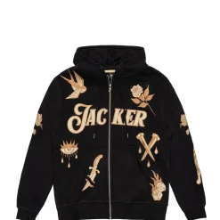 Sweats|JACKER NAUTICAL ZIPPED HOODIE - BLACK
