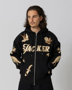 Sweats|JACKER NAUTICAL ZIPPED HOODIE - BLACK