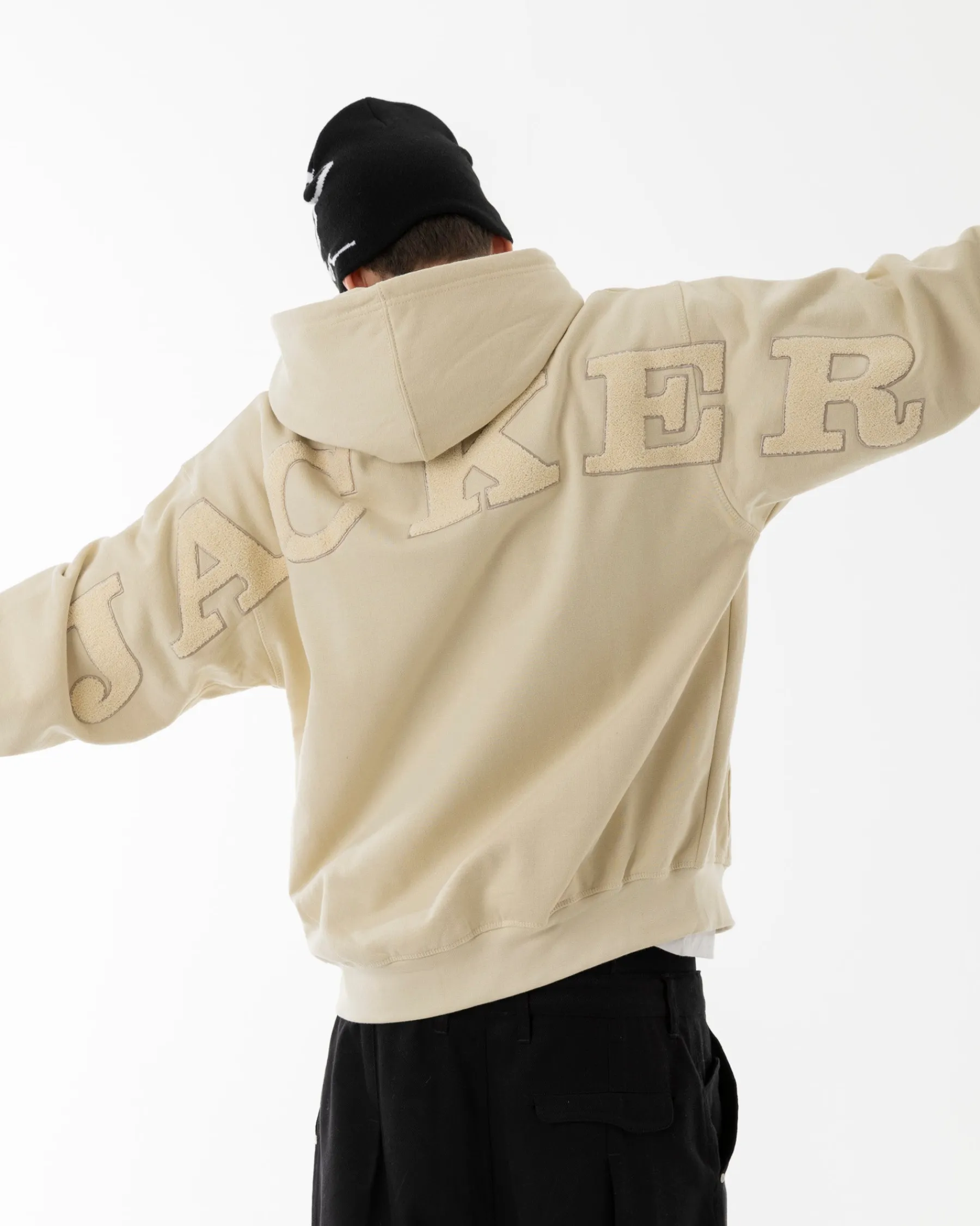 Sweats|JACKER NOTORIOUS ZIPPED HOODIE - BEIGE