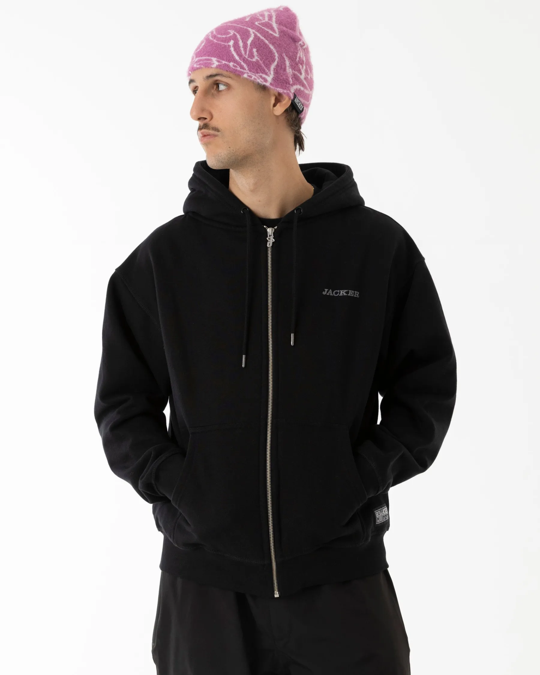 Sweats|JACKER NOTORIOUS ZIPPED HOODIE - BLACK