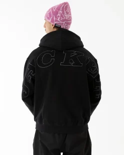 Sweats|JACKER NOTORIOUS ZIPPED HOODIE - BLACK