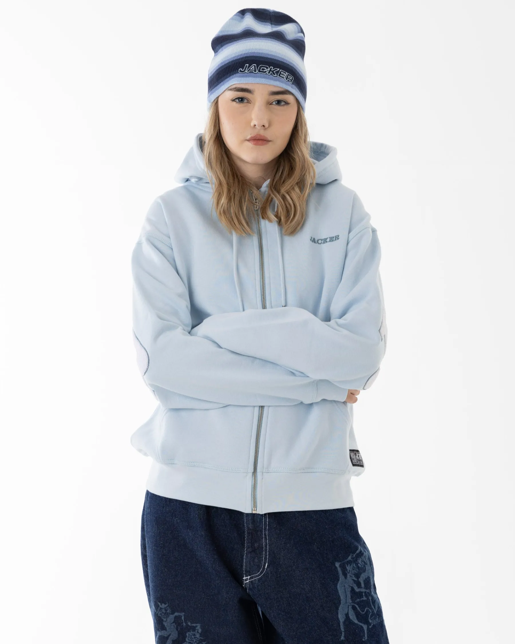 Sweats|JACKER NOTORIOUS ZIPPED HOODIE - BLUE