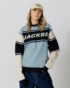 Knit|Sweats|JACKER OLYMPICO KNIT CREWNECK - BLUE