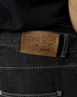 Pantalons & Shorts|Denim|JACKER SERIF LOGO DENIM BAGGY SHORT - BLACK