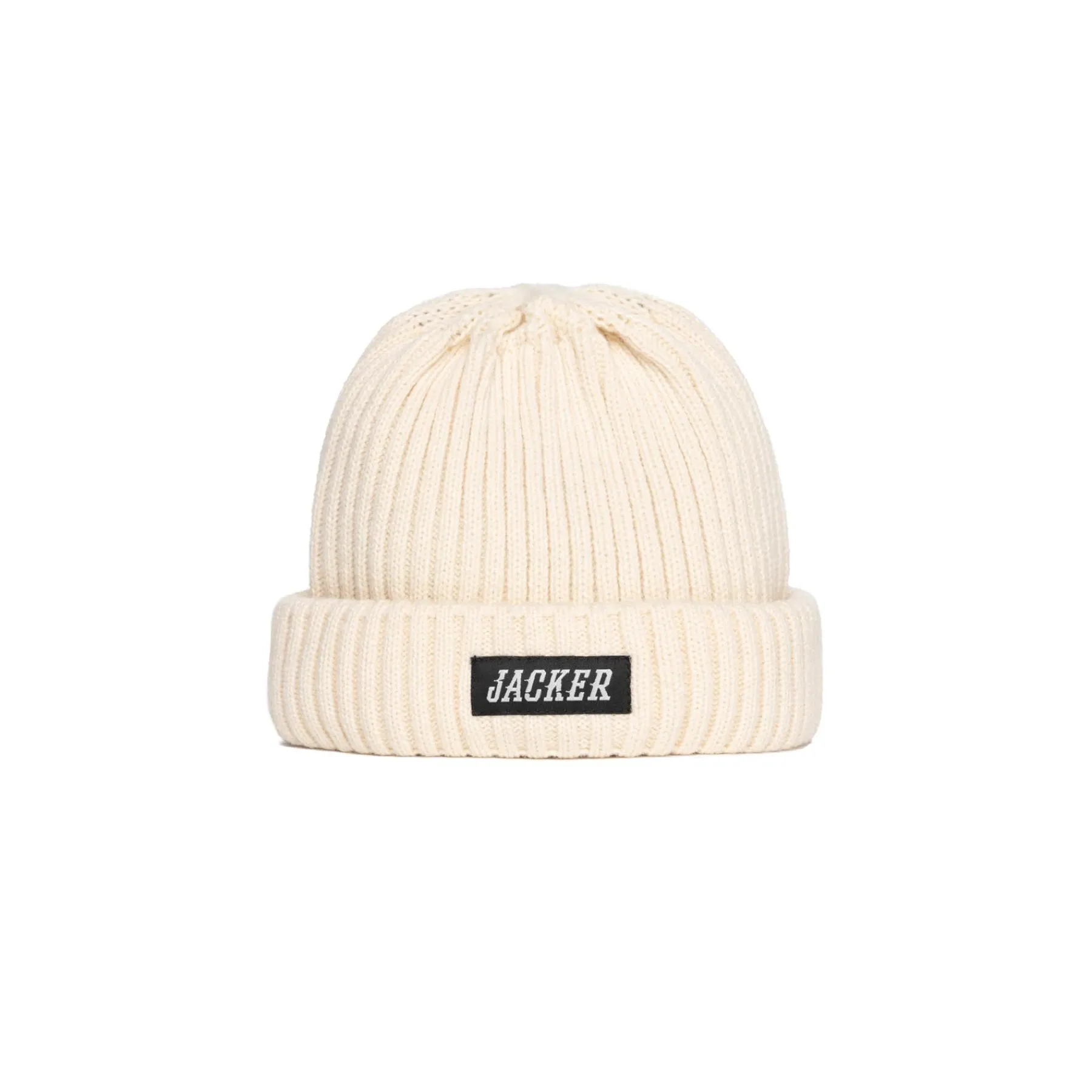 Headwear|JACKER TEAM LOGO - SHORT BEANIE - BEIGE