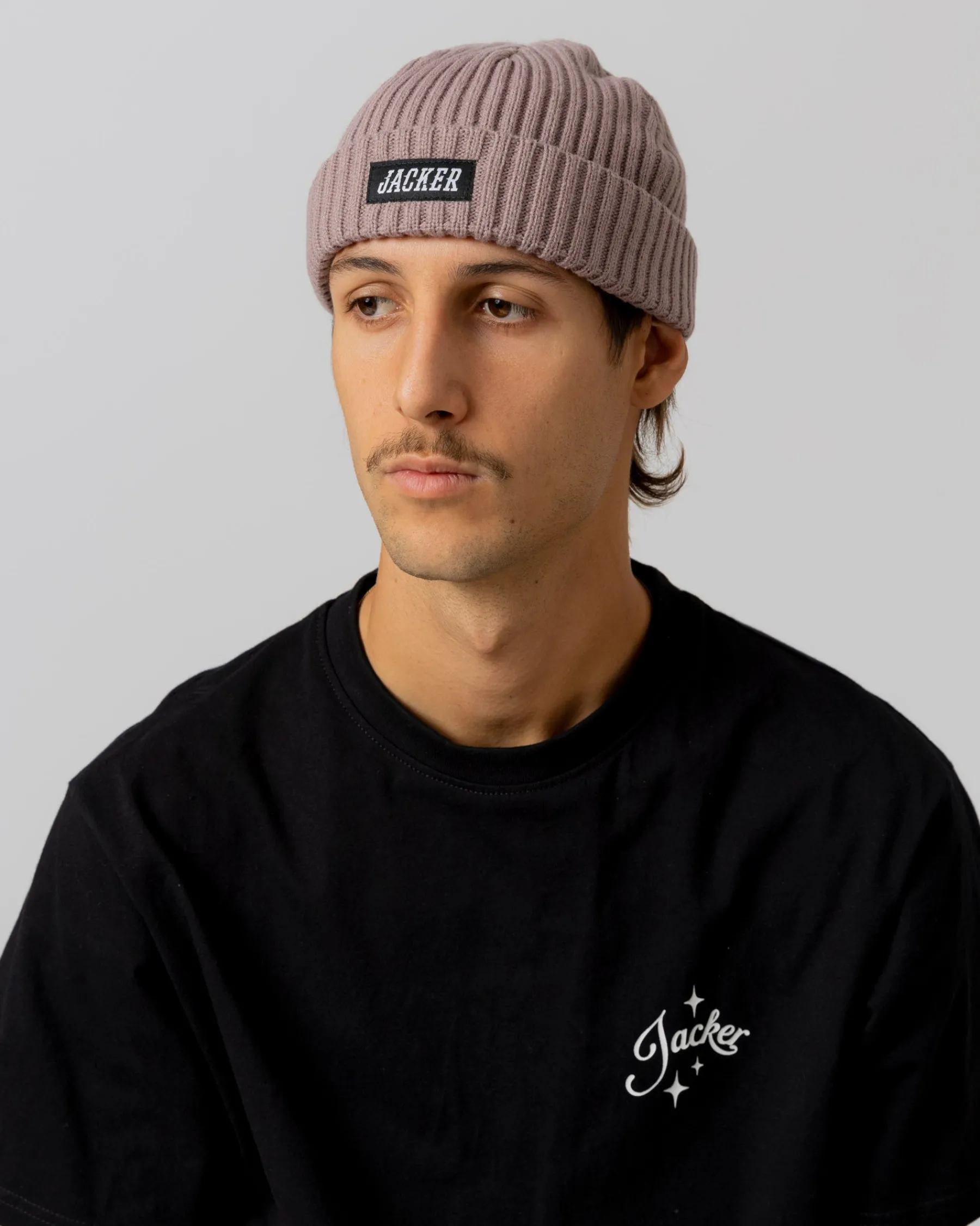 Headwear|JACKER TEAM LOGO SHORT BEANIE - GRAPE