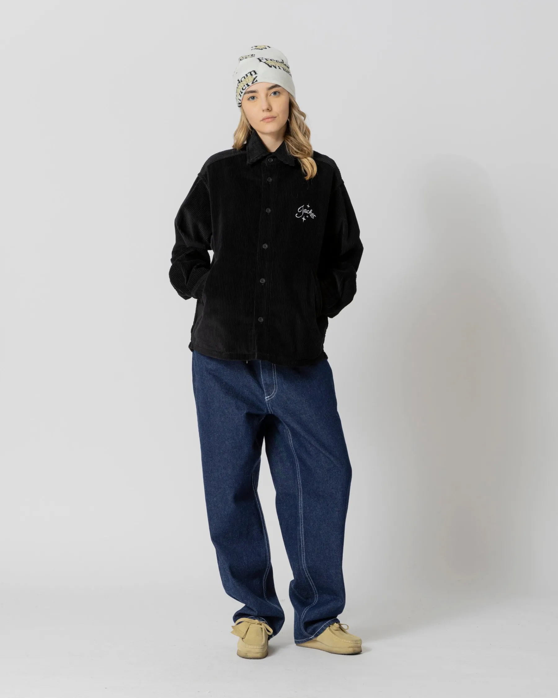 Chemises|JACKER VACATION OVERSHIRT CORDUROY - BLACK